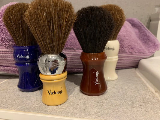 Wooden and Steel VieLong Horse Hair Shaving Brush