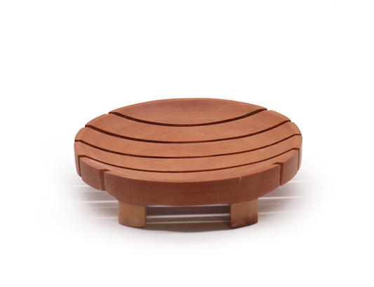 Round Naseberry Wood Soap Dish